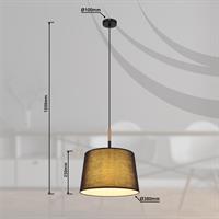 LUCE SOSP MET BLK SAT 1XE27