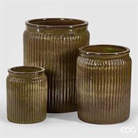 VASO GLAZE OLIVE ROT.H55